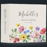 Wildflower Rustic Chic Floral Boho Bridal Shower 3 Ring Binder<br><div class="desc">Celebrate your love story with this elegant floral bridal shower recipe book binder featuring a charming watercolor wild flower design Perfect for a garden wedding, outdoor ceremony, or rustic boho celebration, this design blends whimsical floral elements with timeless elegance. Ideal for summer or spring weddings, the vibrant botanical artwork and...</div>