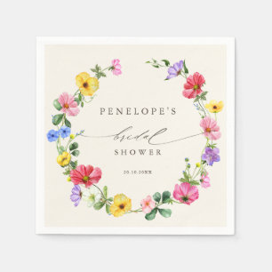 Wildflower Rustic Chic Floral boho Bridal shower Napkins