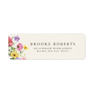 Wildflower Rustic Chic Floral Boho Country Address Label