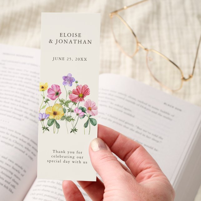 Wildflower Rustic Chic Floral Boho Country Wedding Bookmarks (Hand)
