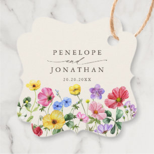 Wildflower Rustic Chic Floral Boho Country Wedding Favor Tags