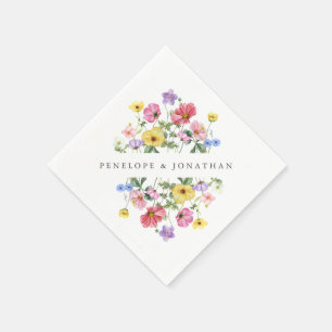 Wildflower Rustic Chic Floral Boho Country Wedding Napkins