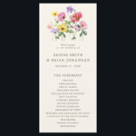 Wildflower Rustic Chic Floral Boho Country Wedding Program<br><div class="desc">Celebrate your love story with this elegant floral wedding program card featuring a charming watercolor wild flower design and modern calligraphy script. Perfect for a garden wedding, outdoor ceremony, or rustic boho celebration, this design blends whimsical floral elements with timeless elegance. Ideal for summer or spring weddings, the vibrant botanical...</div>