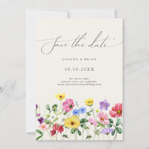 Wildflower Rustic Chic Floral Boho Save the Date  