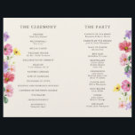 Wildflower Rustic Chic Floral Boho Wedding Program<br><div class="desc">Celebrate your love story with this elegant floral wedding program card featuring a charming watercolor wild flower design and modern calligraphy script. Perfect for a garden wedding, outdoor ceremony, or rustic boho celebration, this design blends whimsical floral elements with timeless elegance. Ideal for summer or spring weddings, the vibrant botanical...</div>