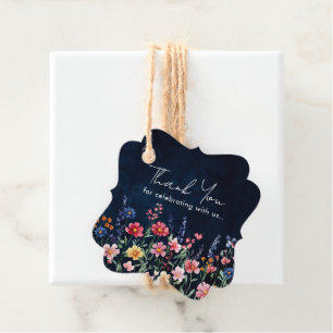 Wildflower Rustic Country Boho Floral Thank you Favor Tags