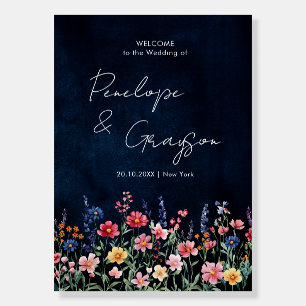 Wildflower Rustic Country Boho Wedding Welcome Foam Board