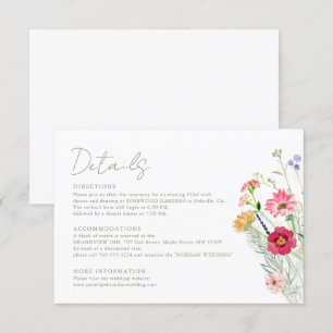 Wildflower Rustic Country Floral Garden Wedding Enclosure Card