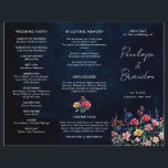 Wildflower Rustic Country Tri Fold Wedding Program<br><div class="desc">Celebrate your love with this vibrant wedding program featuring a watercolor wildflower design in pink, purple, and green tones. Perfect for garden, spring, or rustic-themed weddings, this nature-inspired invite combines delicate floral accents with elegant typography, creating a whimsical and romantic touch. Fully customizable to match your special day! For customization...</div>