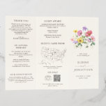 Wildflower Rustic Floral Boho Wedding Program card Brochure<br><div class="desc">Celebrate your love story with this elegant floral wedding program card featuring a charming watercolor wild flower design and modern calligraphy script. Perfect for a garden wedding, outdoor ceremony, or rustic boho celebration, this design blends whimsical floral elements with timeless elegance. Ideal for summer or spring weddings, the vibrant botanical...</div>