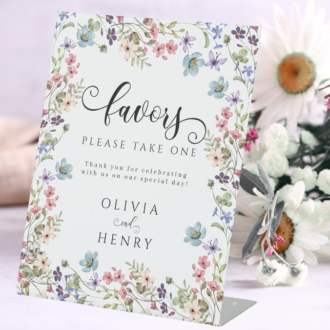 Wildflower Rustic Floral Wedding Favors Sign (Creator Uploaded)