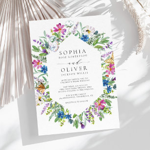 Wildflower Rustic Floral Wedding Invitation