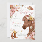 Wildflower Rustic Horse Cowgirl Birthday Party Invitation (Front)