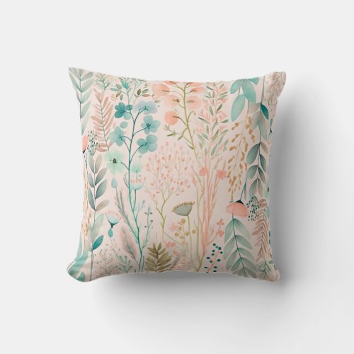 Wildflower rustic throw pillow