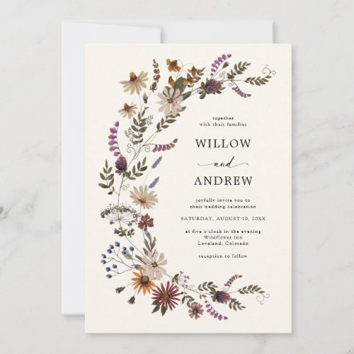 Wildflower Rustic Wedding Invitation