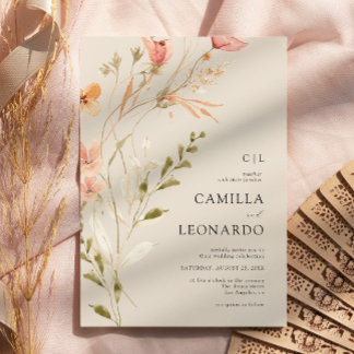 Wildflower Rustic Wildflower Wedding Invitation