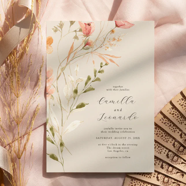 Wildflower Rustic Wildflower Wedding Invitation Zazzle