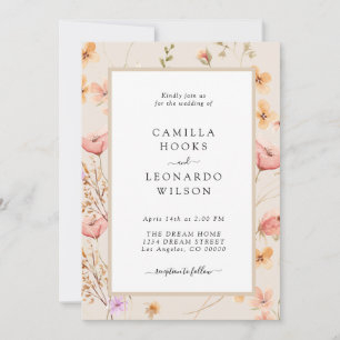 Wildflower Rustic Wildflower Wedding Photo Invitation