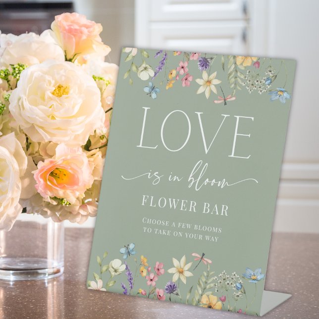 Wildflower Sage Bridal Shower Flower Bar Sign (Creator Uploaded)