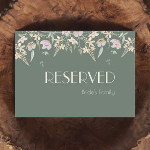 Wildflower Sage Deco Wedding Reserved Sign