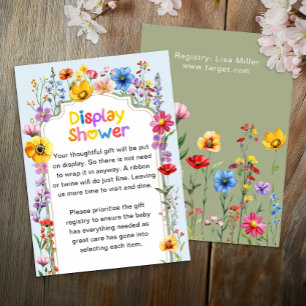 Wildflower Sage Green Baby in Bloom Diaper Raffle  Enclosure Card