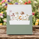 Wildflower Sage Green Boho Wedding Garden Envelope<br><div class="desc">Create a blooming first impression with our Wildflower Wedding Envelope. Adorned with delicate wildflowers, this enchanting envelope sets the tone for a celebration of new beginnings. The "In Bloom" theme infuses a sense of natural beauty into every detail, reflecting the joy of welcoming a little one into the world. Crafted...</div>