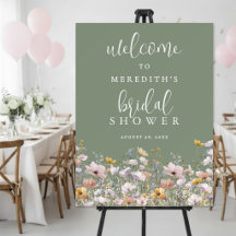 Wildflower Sage Green Bridal Shower