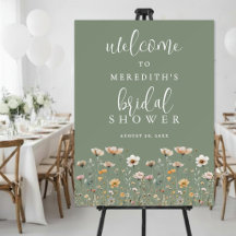 Wildflower Sage Green Bridal Shower