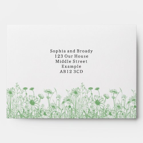 Wildflower Sage Green Envelope
