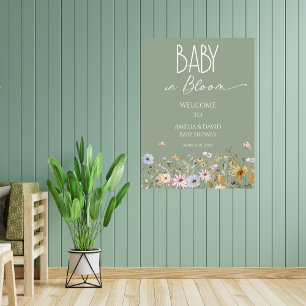 Wildflower Sage Green Greenery Welcome Sign