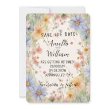 Wildflower Save the Date Announcement Double-Side