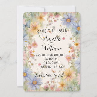 Wildflower Save the Date Announcement Double-Side