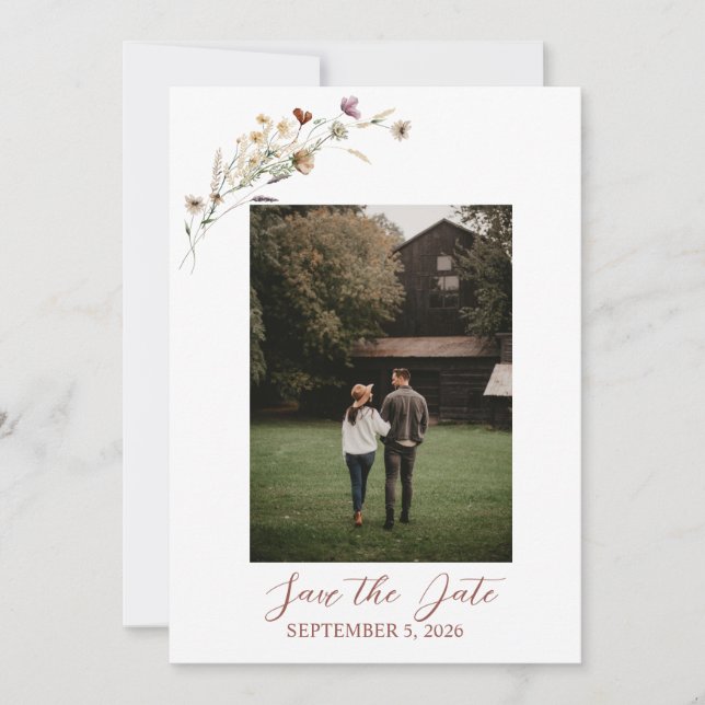 Wildflower Save the Date Card (Front)