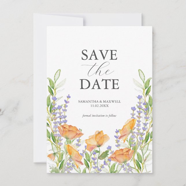 Wildflower Save The Date Cards (Front)