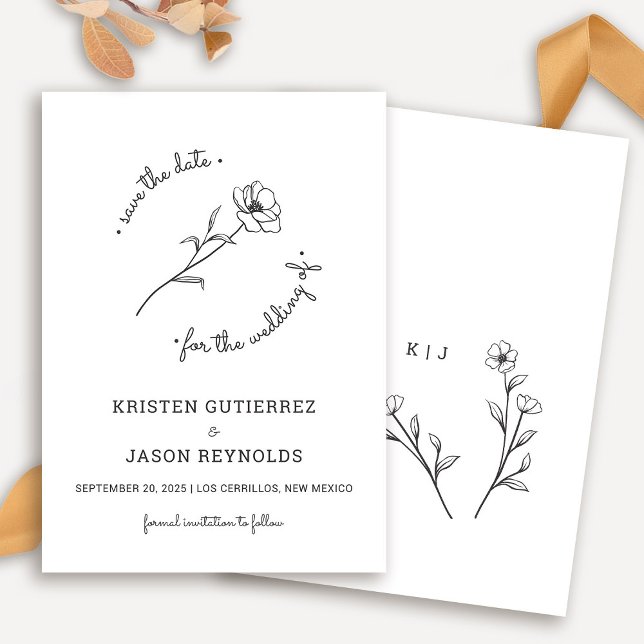Wildflower Save The Date Invitation (Wildflower Save The Date Cards by Fiesta Valley Print)