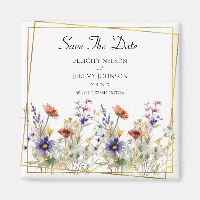 Wildflower Save The Date Magnet (Front)