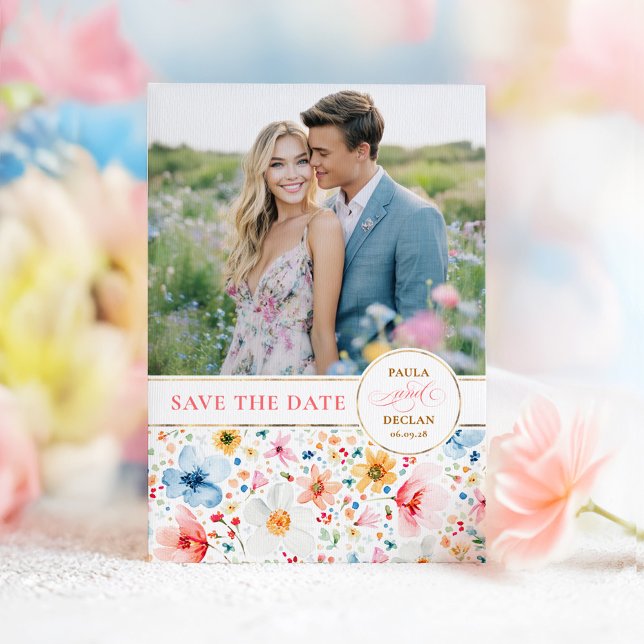 Wildflower Save the Date Photo Card (Wildflowers Save the Date Photo Card)