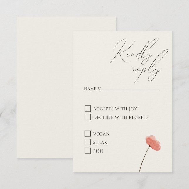 Wildflower script Enclosure Card (Front/Back)