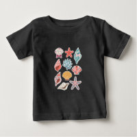 Wildflower Seashell Clam Summer Vibes Floral Beach