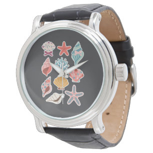 Wildflower Seashell Clam Summer Vibes Floral Beach Watch