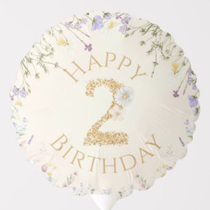 Wildflower Second Birthday Balloon Garden Bunny
