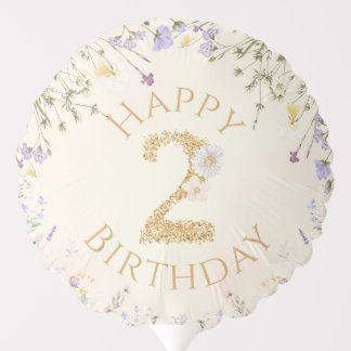 Wildflower Second Birthday Balloon | Garden Bunny