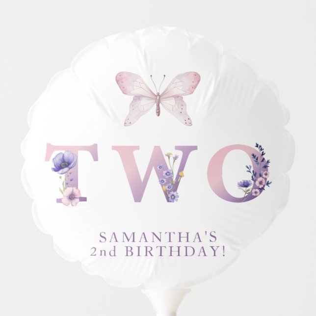Wildflower Second Birthday Party Balloon (Front)
