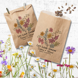 Wildflower Seed Packet Hand Drawn Favor Bag
