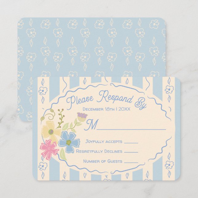 Wildflower Seed Packet Hand Drawn RSVP Response Invitation (Front/Back)