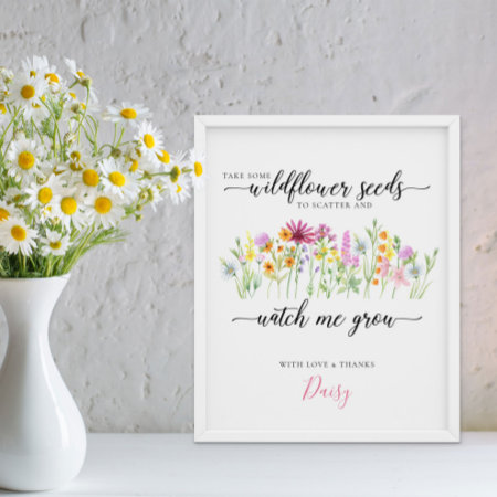 Wildflower Seeds Watch Me Grow Baby Shower Favors  Poster