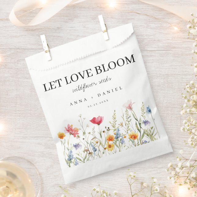 Wildflower Seeds Wedding Favor Bag (Clipped)