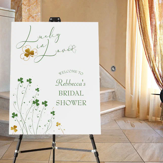 Wildflower Shamrocks Bridal Shower Welcome Foam Board | Zazzle