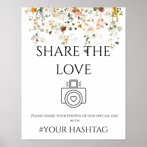 Wildflower Share the Love Hashtag Sign