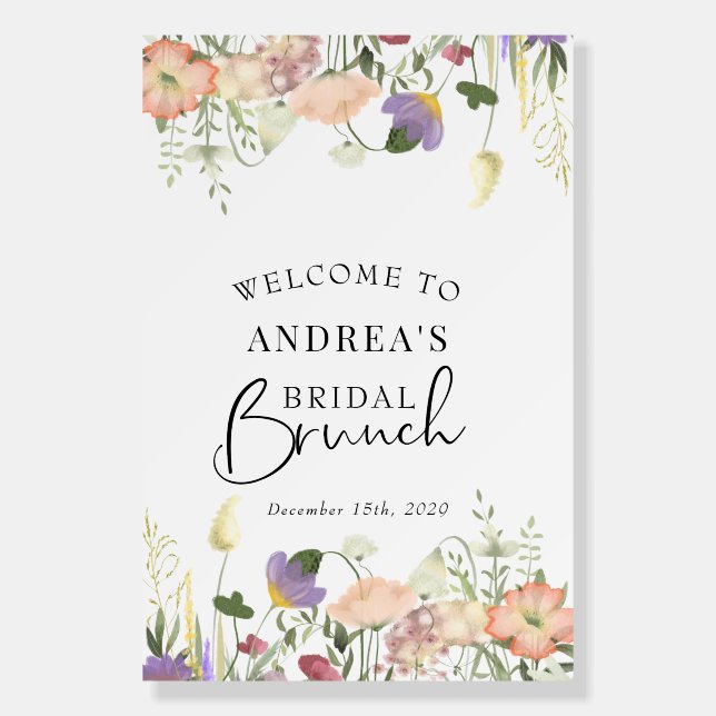 Wildflower Shower | Bridal Brunch Welcome Sign  (Front)